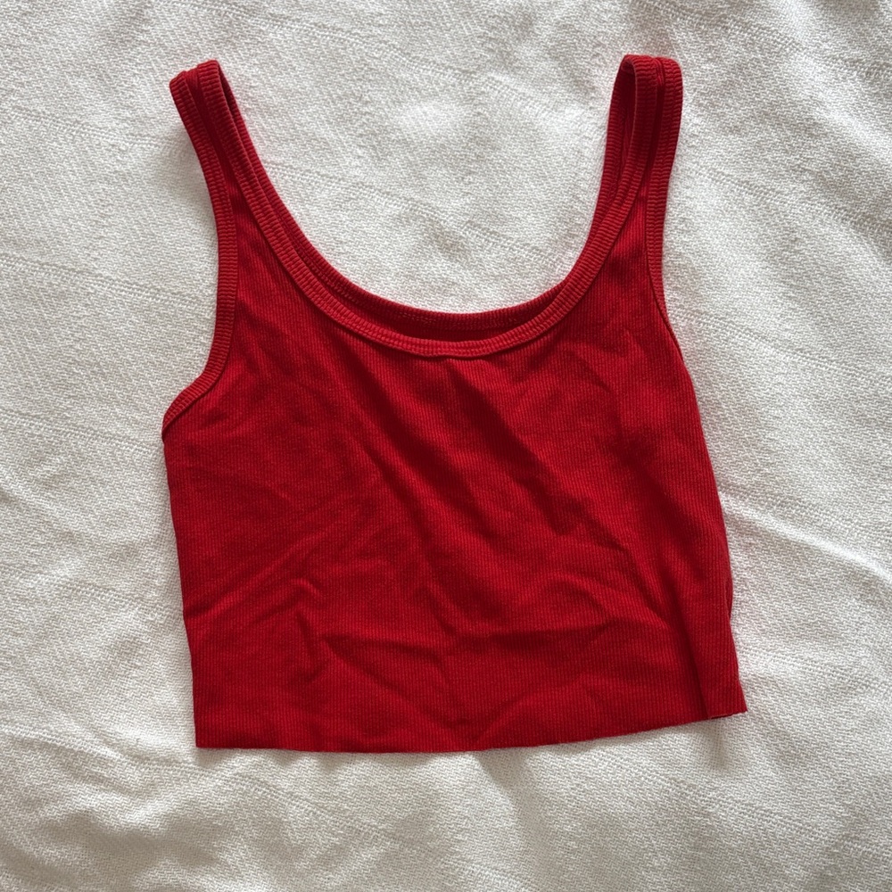 Wild Fable Scarlet Ribbed Crop Top